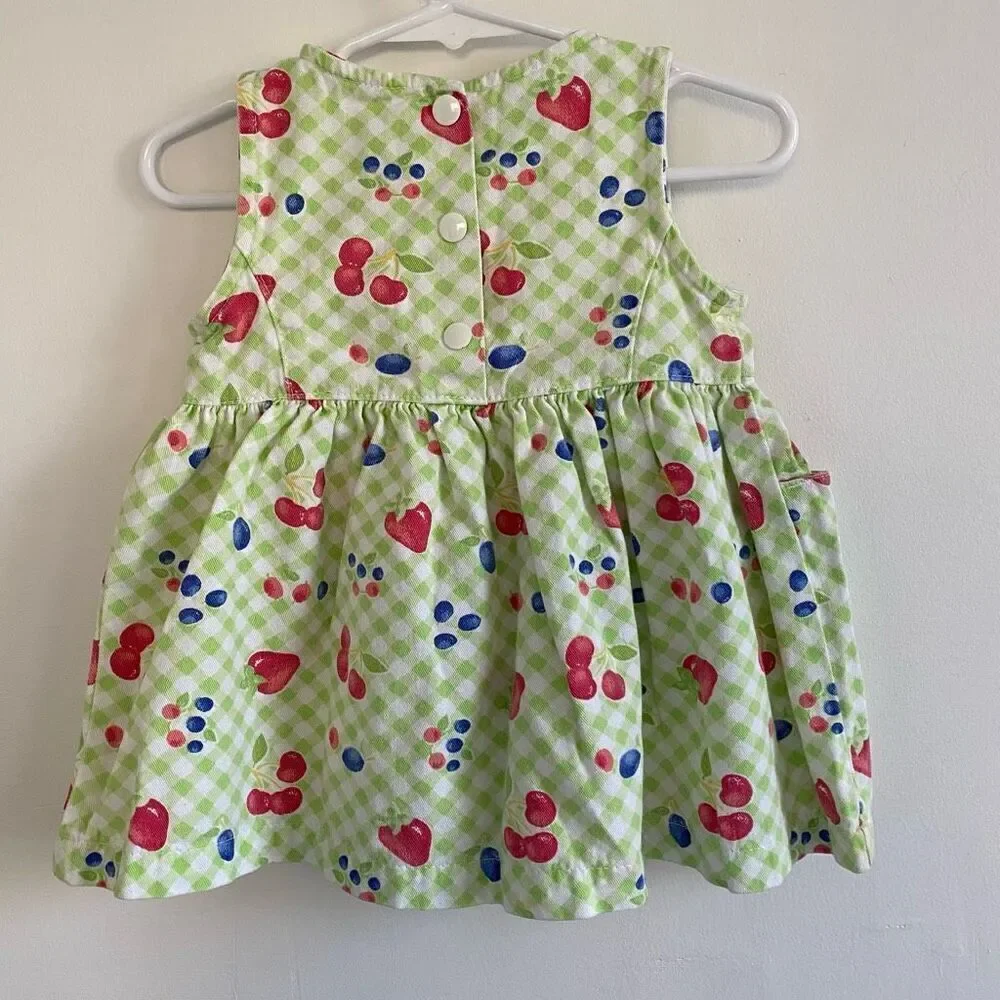 Vintage Baby B’gosh Green Fruits Dress
